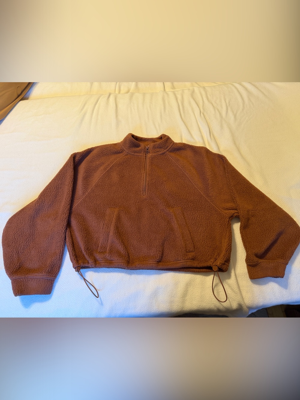 Old Navy Cropped Cozy Plush Half-Zip Pullover - Rust